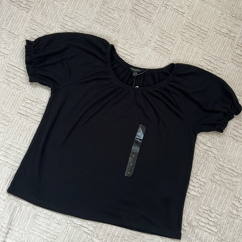 Banana Republic short sleeve top blouse black Small, New with tags